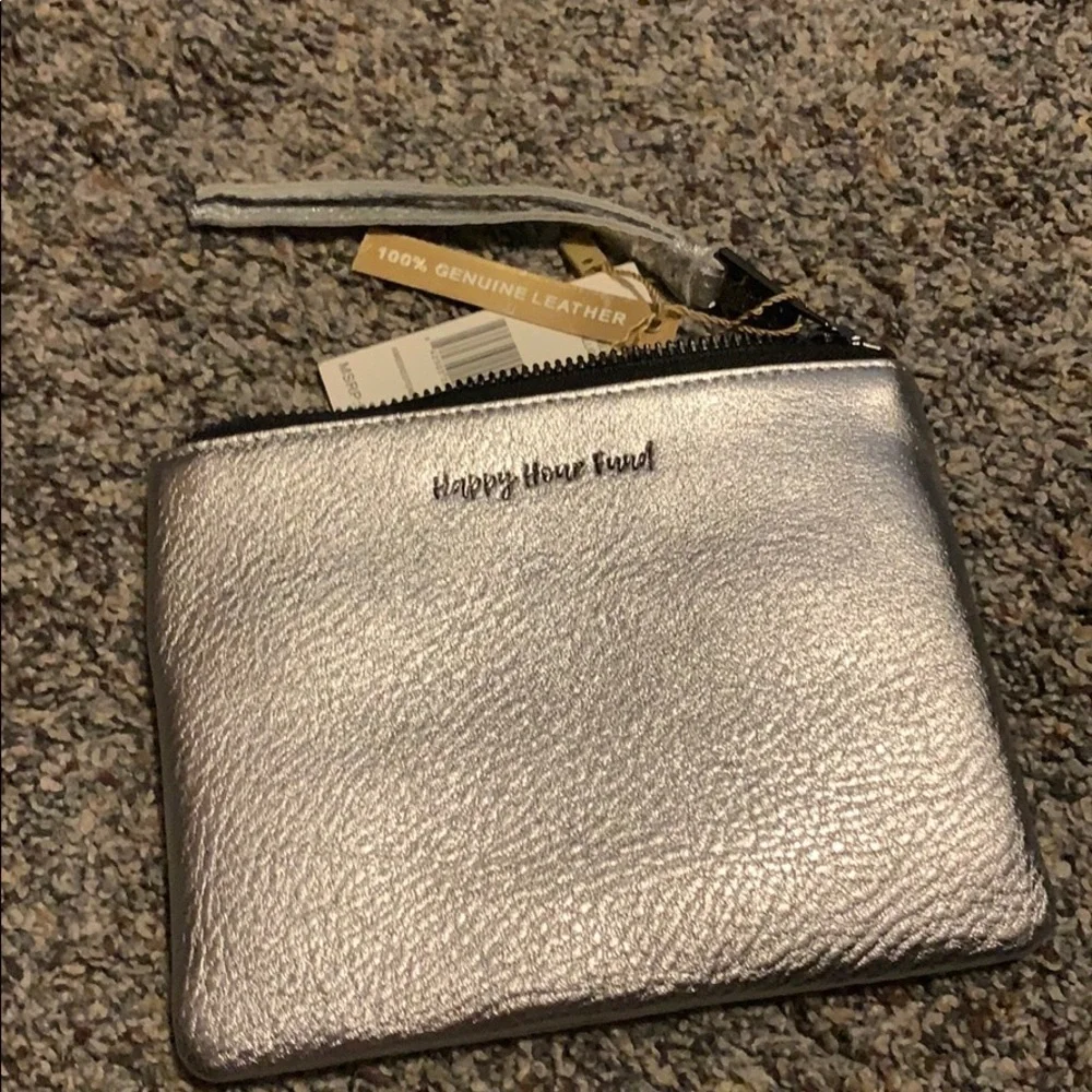Aimee Kestenberg Silver Dubai Leather Phrase Pouch
